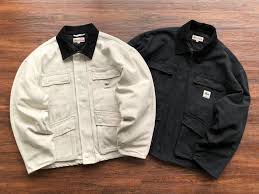 Stussy Men’s Black White Washed Canvas Shop Jacket