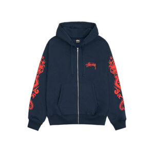 Stussy Dragons Navy Zip-Up Hoodie