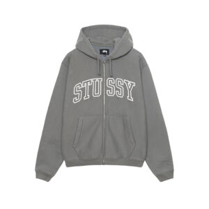 Stussy Outline Zip Hoodie Grey