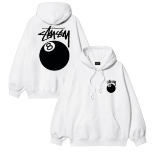 Stussy 8 Ball White Hoodie