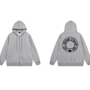 Stussy Buana Zip Grey Hoodie Pigment Dyed